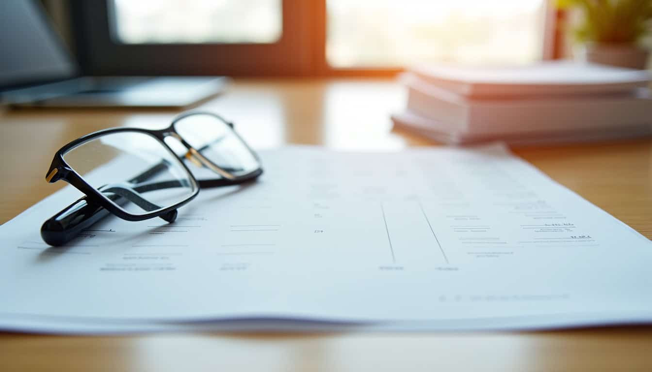 Dossier de documents administratifs pour rachat de crédit Sofinco étalé sur un bureau