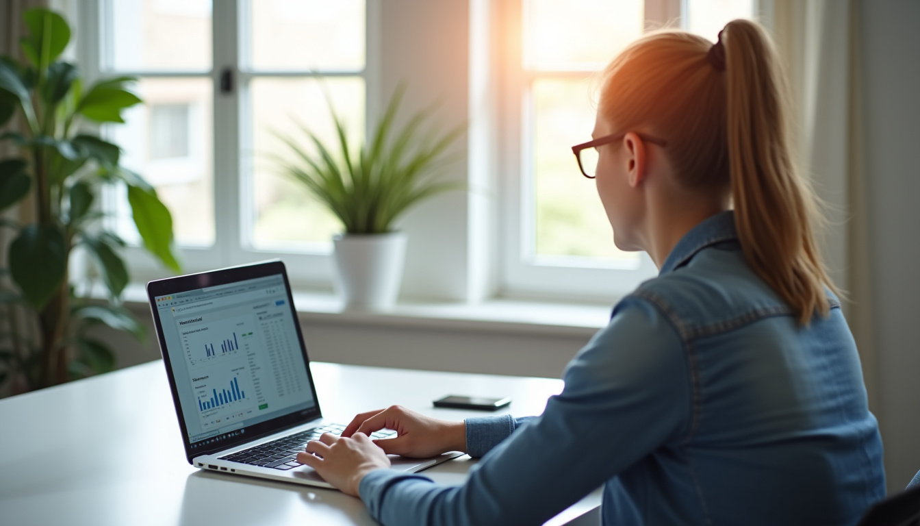 Personne utilisant un simulateur de prêt personnel sur un ordinateur portable
