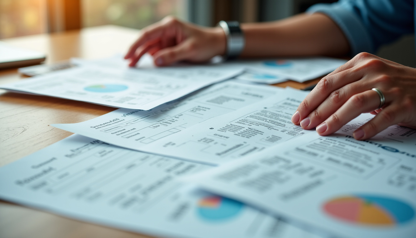 Préparation du dossier pour un rachat de crédit au Crédit Agricole avec documents et feuillets éparpillés sur une table