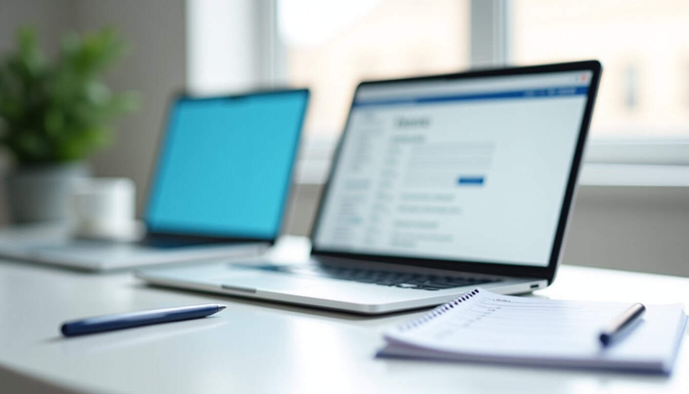 Utilisateur en train de remplir une demande de crédit immobilier en ligne via le site de la Caisse d