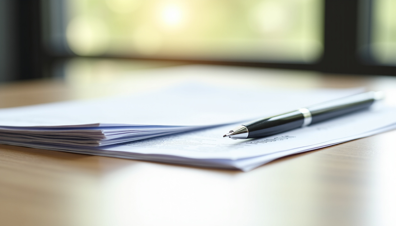 Dossier de demande de prêt immobilier au CIC posé sur un bureau avec un stylo et des documents