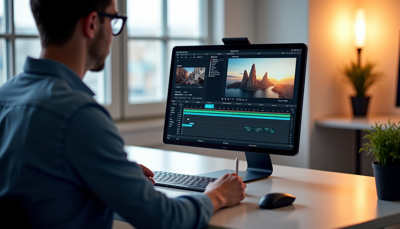 iPad Pro 2026 utilisé pour le montage vidéo professionnel dans un studio