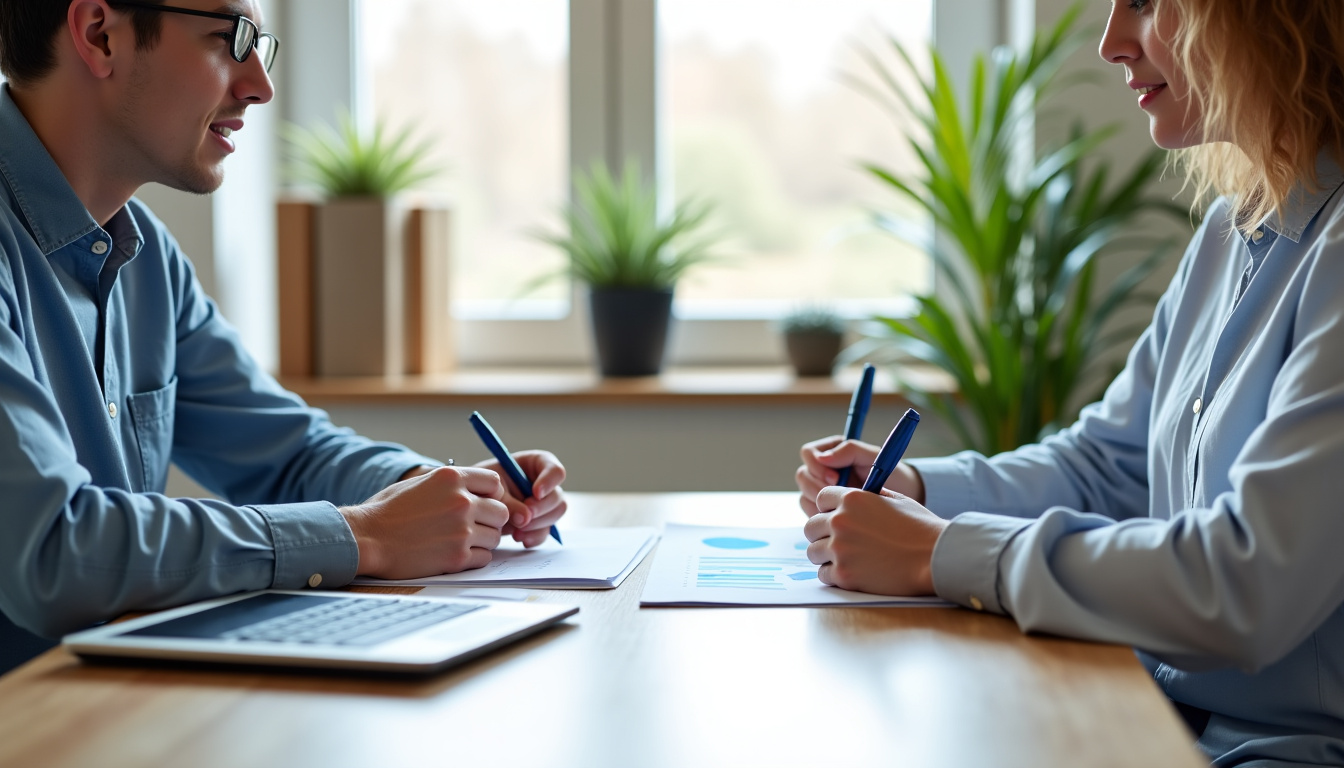Propriétaire discutant de son rachat de crédit à la consommation avec un conseiller My Money Bank