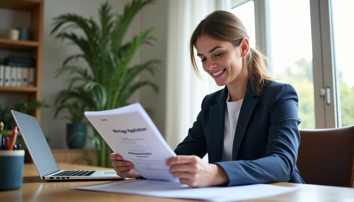 Conseillère de la Société Générale examinant un dossier de crédit immobilier