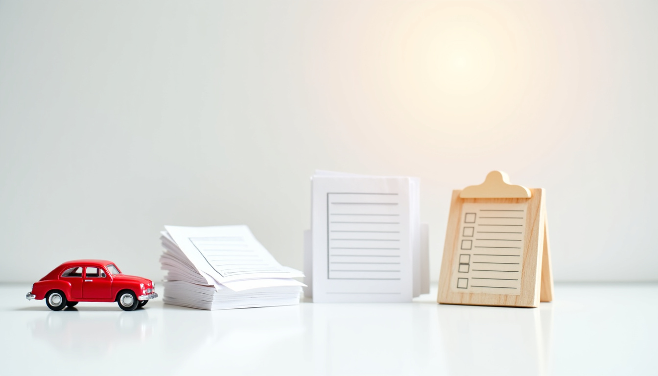 Dossier de demande de crédit auto avec documents d