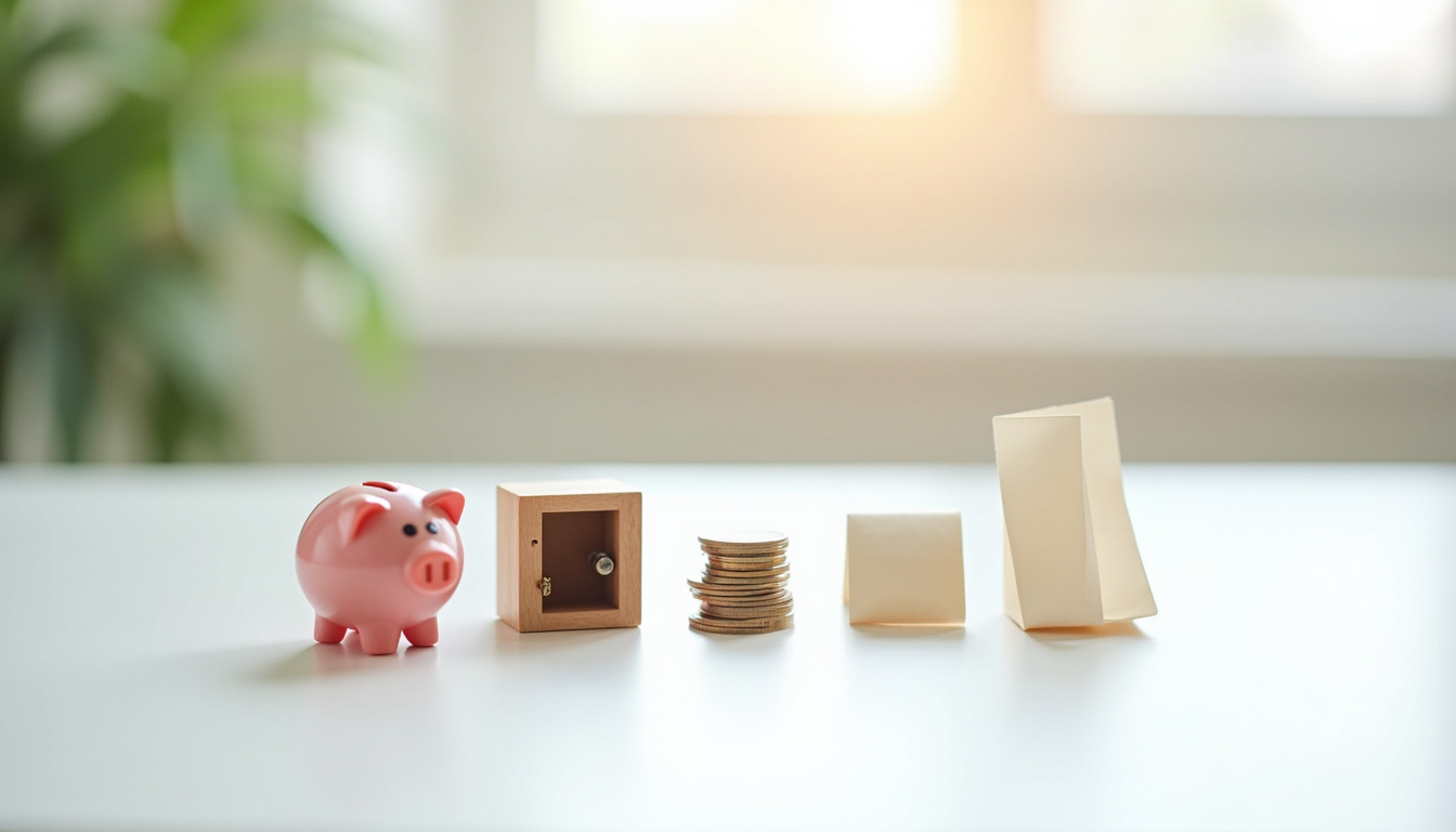 Plusieurs options de financement représentées par des icônes: livret d